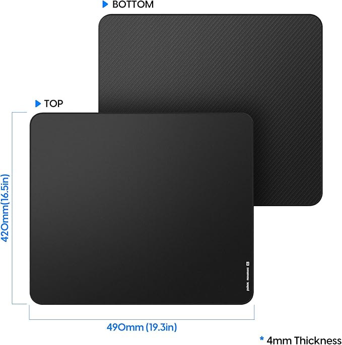 Pulsar Gaming Gears Esports Gaming Mouse Pad XL Size ParaBrake V2 Medium Friction Soft Anti-Slip 19.3 x 16.5 inches (49 x 42 cm) Domestic Authentic (XL Black)