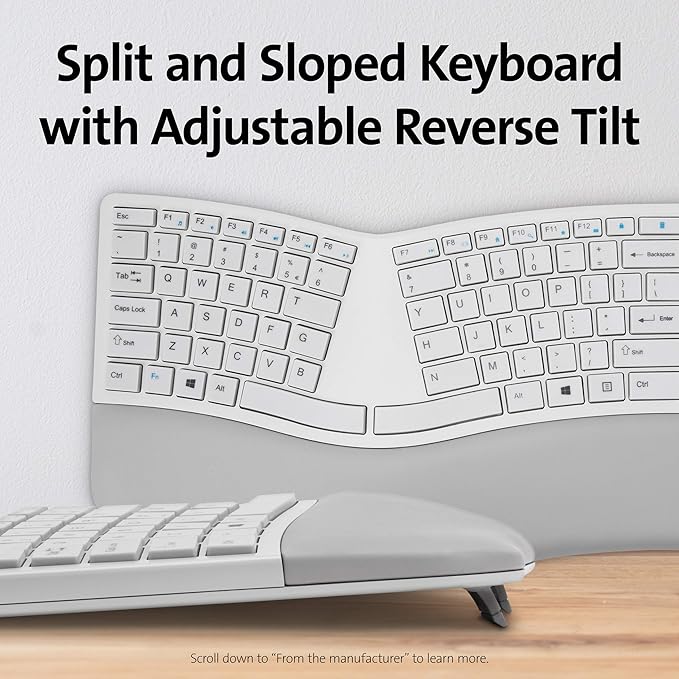 Kensington Pro Fit Ergonomic Wireless Keyboard - Grey (K75402US)