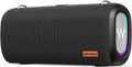 New Trent Vibe Pro Outdoor Bluetooth Speaker 80W Peak Loud Portable Wireless Speaker Waterproof IPX65 Deep Bass RGB Lights Studio Quality Sound Powered by Waves Audio Party &amp Pool Ready (Bla