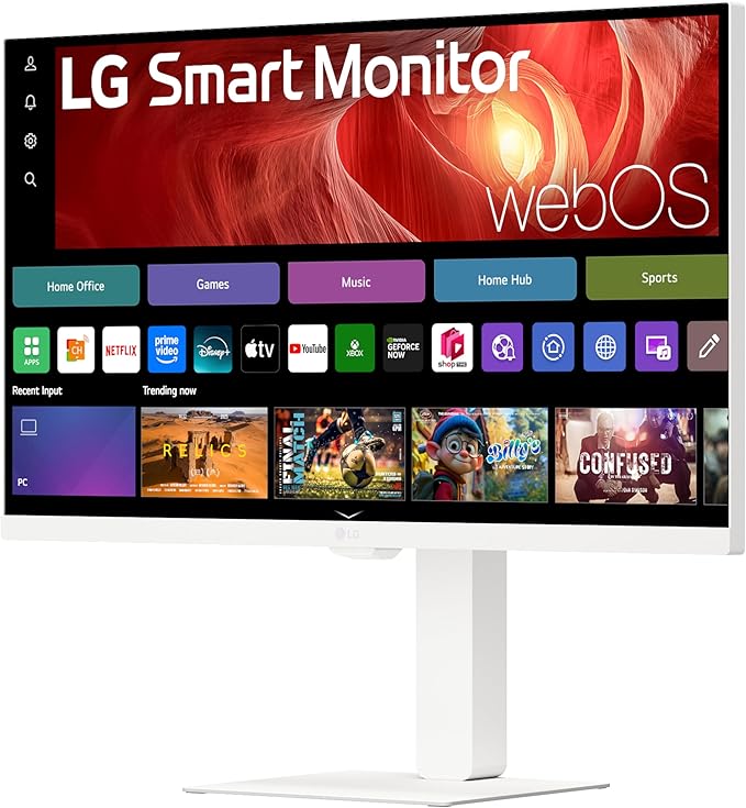 LG 27U730SA-W 27-Inch Smart 4K UHD (3840 x 2160) IPS Computer Monitor HDR10 Built-in Speaker Screen Share Bluetooth Remote Control HDMI USB Type-C PD 65W Tilt/Height/Swivel/Pivot Stand White