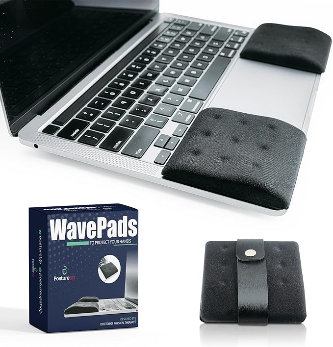 WavePads by PostureUp – Original Two Pack Adjustable Wrist Rests for Laptop and Keyboard Ergonomic Memory Foam Laptop Wrist Pads for Wrist Pain &amp Carpal Tunnel Relief Memory Foam Wrist Support Pa