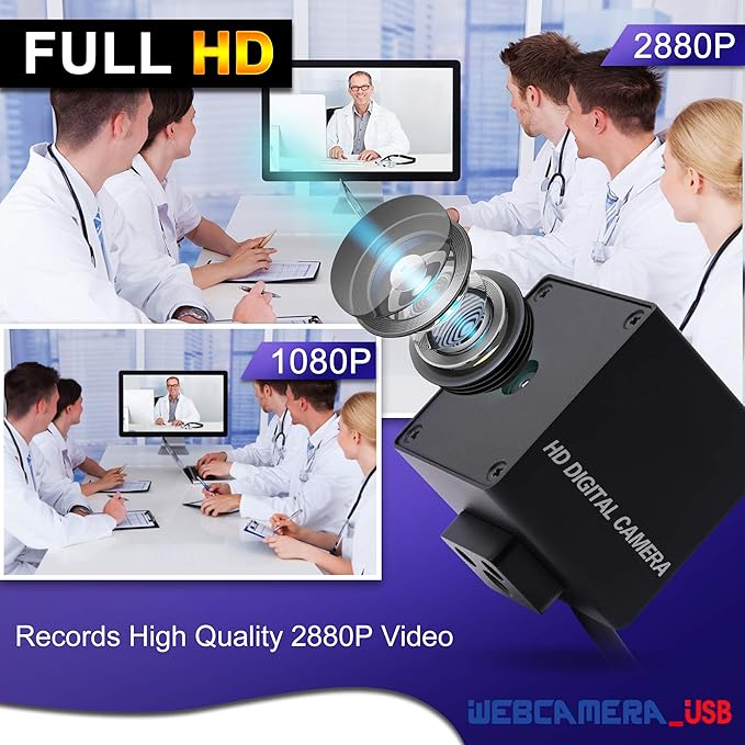 13mp USB Camera with Microphone Autofocus Audio Video Webcam for Computer Mini UVC USB2.0 PC Camera with Metal Case Industrial Embedded USB with Camera IMX214 Web Camera for Laptop Jetson Nano