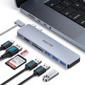 USB C Adapter HDMI Hub for MacBook Pro/Air M1 M2 M3 2024 2023 13 15 16Mac USB Adapter 7-in-2 MacBook Accessories with HDMI USB C and 3 USB A 3.0 Data Ports SD&ampmicroSD Card Reader