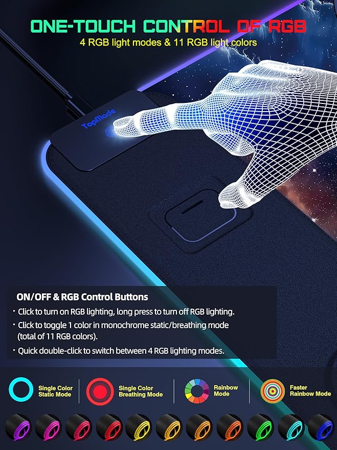 Wireless Charging Mouse Pad RGB Gaming Mousepad Home Office Desk Pad 31.5” x 15.8” XXL Large Desk Mat Waterproof Keyboard Pad Blue Nebula(Includes 20W PD Power Adapter &amp 6.56ft Woven Cable)