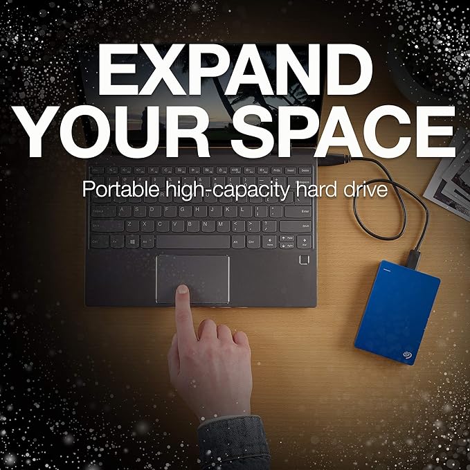 Seagate Backup Plus Portable 5TB External Hard Drive HDD – Blue USB 3.0 for PC Laptop and Mac 2 Months Adobe CC Photography (STDR5000102)