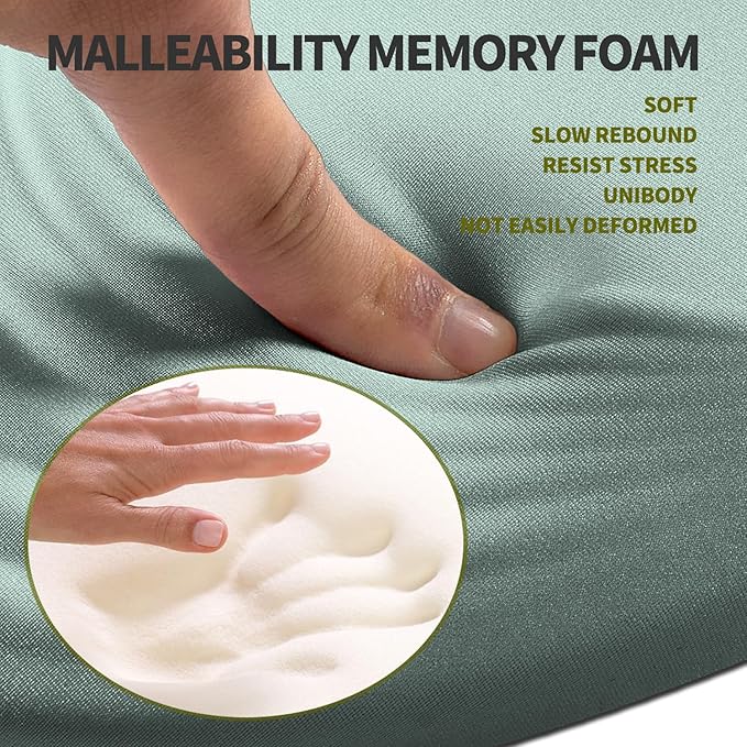 Hokafenle Ergonomic Mouse Pad Wrist Support Terraced Slope Carpal Tunnel Wrist Pad for Mouse with Unibody Memory Foam Wrist Rest Pain Relief Mousepad (Light Cyan 11.8x7.9 in)