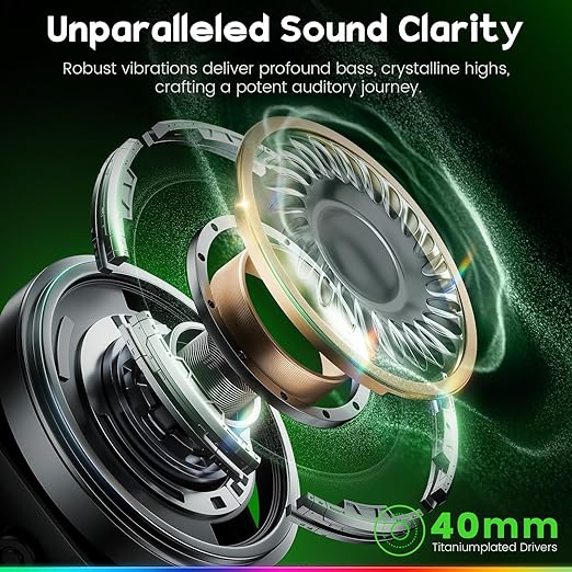 WESEARY Wireless Gaming Headset 2.4GHz &amp Bluetooth 5.4 Gaming Headphones with ENC Mic Ultra-Low Latency Stereo Sound Soft Earmuffs Wireless Headsets for PS5 PS4 Switch PC Mac