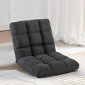 Floor Chair 24 inches Wide Oversized Velvet Armless Lay Flat Floor seat Padded Meditation Chair with 6 Adjustable Position Ergonomic Comfortable Convenient(LRSF-002-GREY)