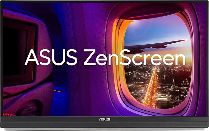 ASUS ZenScreen 27” 1440P Transportable Monitor (MB27ACF) - QHD (2560 x 1440) IPS 100Hz USB-C PD 70W Speakers Carrying Handle Kickstand C-clamp Sub-woofer 2.1 Channel Audio 3 yr Warranty