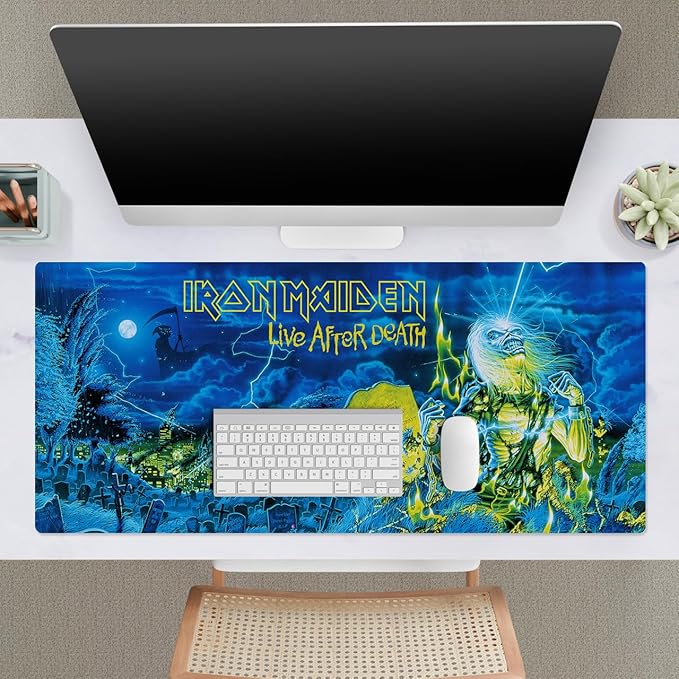 Head Case Designs Officially Licensed Iron Maiden Live After Death Graphic Art 37.4 x 15.75 x 0.16 inches (900 x 400 mm) - XL Gaming Office Desk PC Keyboard Mouse Mat Pad