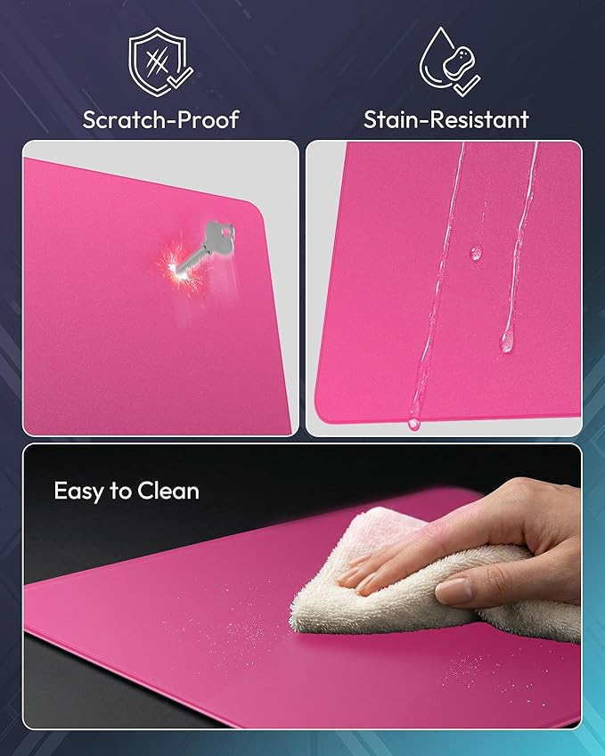 Glass Mousepad for Gaming | 2mm Ultra-Thin Hard Gaming Mousepad | Glass Mouse Pad for Esport 12.2x16.1 | Tempered Glass Ultra-Smooth AF Surface | Precise Tracking High-Speed Non-Slip Base