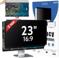 [2 Pack] 23 Inch Privacy Screen for Computer Monitor 16:9 Aspect Ratio Eye Protection Anti Blue Light Glare Shield 23inch Removable Black Blackout Anti Spy Desktop Security Private Filter
