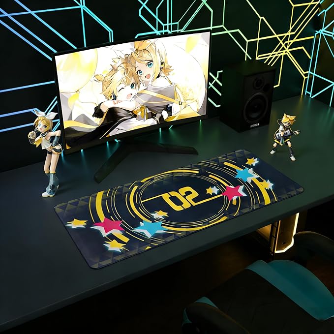 Mouse Pad Inspired Design Kagamine Rin &amp Len Vocaloid Anime Desk Mat 35.4 x 15.7