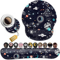 Mouse Pad with Wrist Support Soft Memory Foam Keyboard Wrist Rest Ergonomic Gel Mouse PadCute Cartoon Space Galaxy Constellation Office Easy Typing Games to Relieve Fatigue Non-Slip and Durable