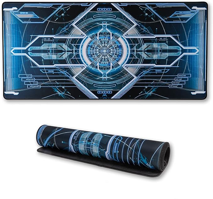 Alpine Innovations Surface Mat with Stitched Edges | Giant Mouse Pad 16” x 33” | Durable Non-Slip Rubber Base | Computer Keyboard Pad for Desktops | HUD