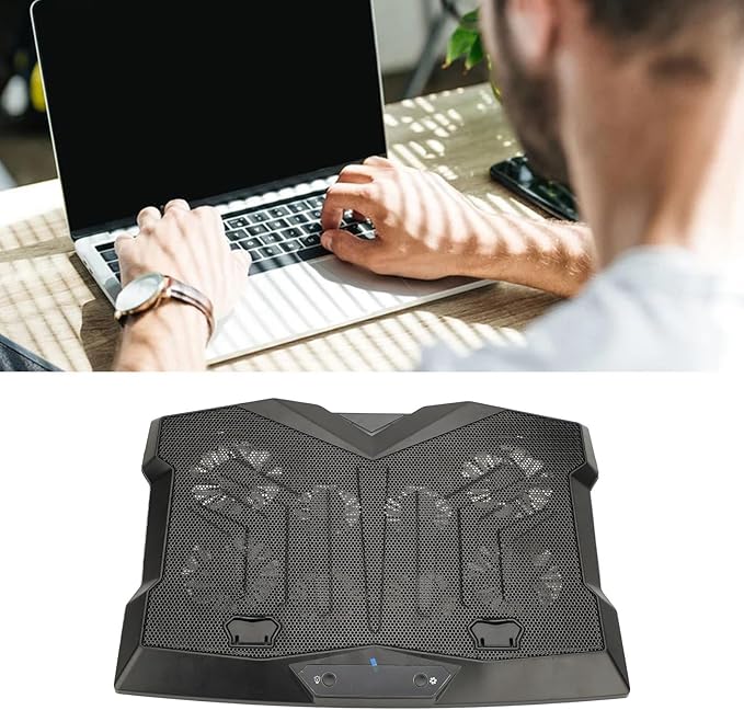 Height Laptop Pad Gaming Notebook Cooler with 8 ful Fans Portable USB Laptop Stand Lap for Enhanced and Com