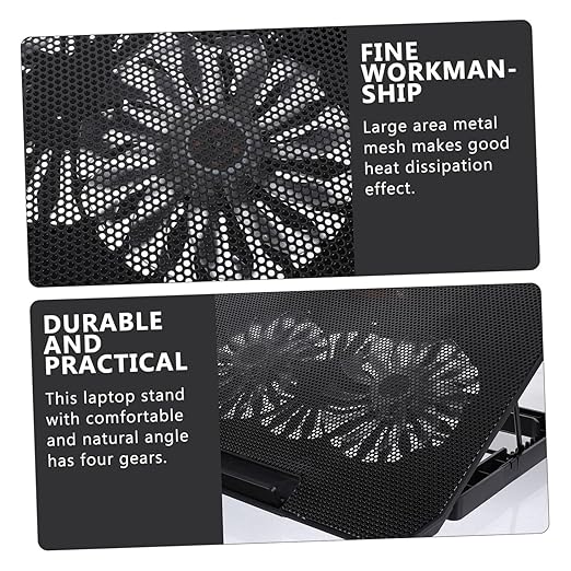 Angoily Laptop Cooling Fan Pad USB Laptop Cooler Stand Material Silent Cooling Notebook Computer Radiator