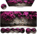 Ergonomic Keyboard Wrist Rest &amp Mouse Pad Wrist Rest SetXL Gaming Desk Mat 31.5x 11.8Non-Slip BaseMemory FoamEasy Typing Pain Relief for Office &amp HomePink Floral Stone