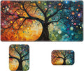 Wrist Rest Pad Small Mouse Pad and Office Desk Mat Set 3 in 1 Desk Pad 11.8 x 23.6+Mousepad +Mouse Wrist Rest with Ergonomic Design Non-Slip for Home Gaming Computer Starry Trees