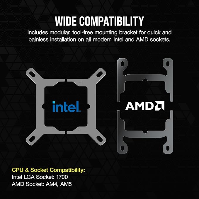 CORSAIR XC7 RGB Elite LCD CPU Water Block - 480x480 IPS LCD Screen - 31 RGB LEDs - USB-C - Fits Intel® LGA 1700 AMD® AM5 and Older - White