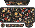 iCasso Desk Cover Mat 4in1 Floral Large Mouse Pad with Wrist Rest Desk Matt for Desktop Anti-Slip XXL Big Computer Ergonomic Mousepad with Wrist Support for Keyboard and Mouse (Flowers)