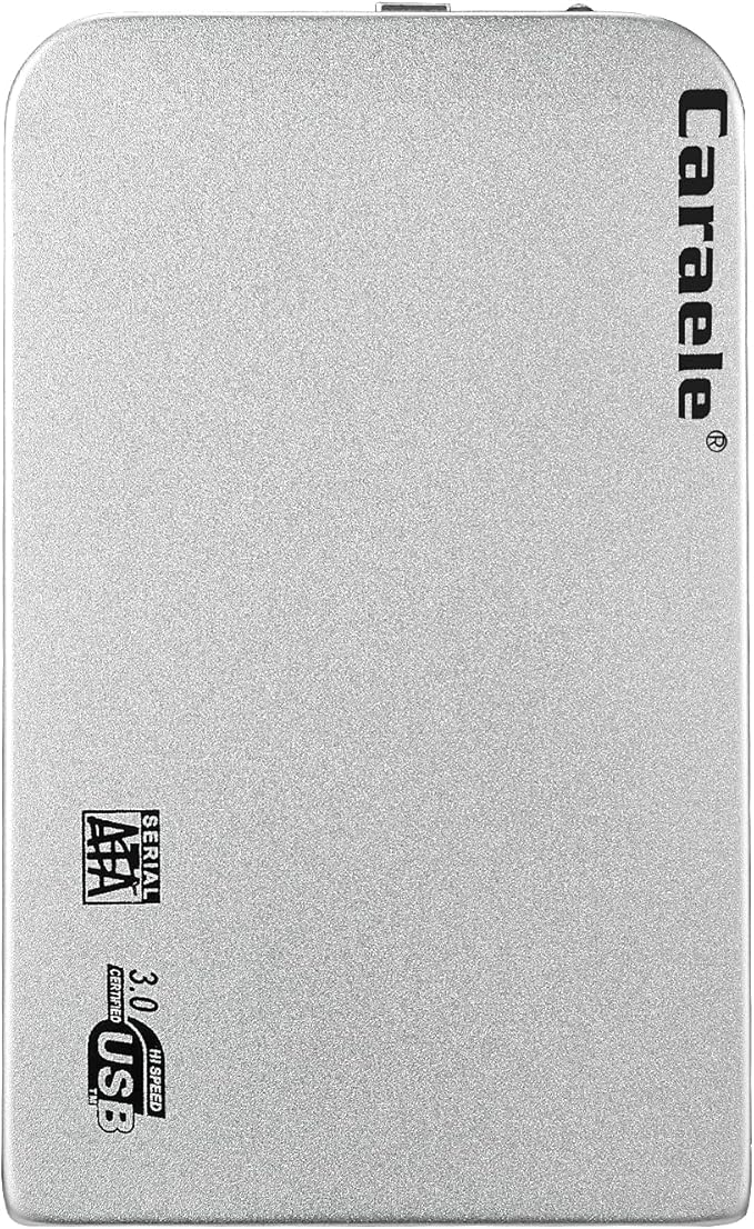 Portable SATA External Hard Drive HDD 500GB 1TB 2TB USB3.0 Ulra-Fast File Transfers for Windows Mac and Linux (500GB Silver)