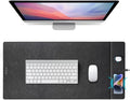 Wireless Charging Mouse Pad 15W Fast Charge Magnetic Charger Desk Pad Large Office Desk Mat (35.4x16.9) with Ultra-Smooth Surface Christmas Black Computer Mousepad for MacBook PC Laptop