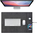 Wireless Charging Mouse Pad 15W Fast Charge Magnetic Charger Desk Pad Large Office Desk Mat (23.4x15.6) with Ultra-Smooth Surface Christmas Black Computer Mousepad for MacBook PC Laptop