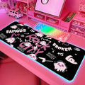 JMIYAV Pink RGB Gaming Mouse Pad 31.5x12 Inch PC XL Large Extended Glowing Led Light Up Desk Pad Non-Slip Rubber Base Computer Cute Mousepad Mat Desk Accessories Gaming Setup 851