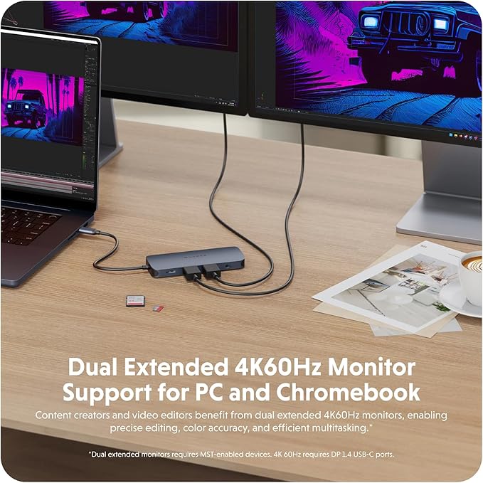 HyperDrive Next 11 Port USB C Hub for Mac PC and Chromebook w/ 2 4K60Hz HDMI 2 USB-A 2 USB-C Hub 10Gbps140W Power Delivery SD &amp microSD Card Reader Ethernet 3.5mm Audio Ports