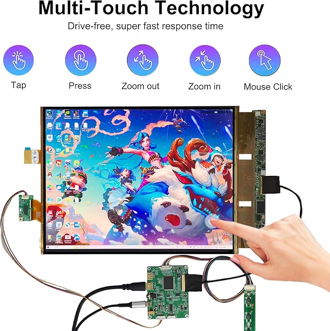 OLED Flexible Display 13.3 Inch Amoled On-Cell Capacitive Touchscreen 2K 2048x1536 IPS Bendable Flexible Screen Display