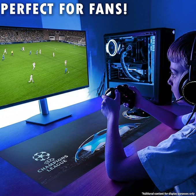 Chelsea FC Large Mouse Pad Gifts for Boys Men Women 31.5x13.8 in Gaming Desk Mat with Non-Slip Rubber Base for Keyboard Mouse Office Computer Setup