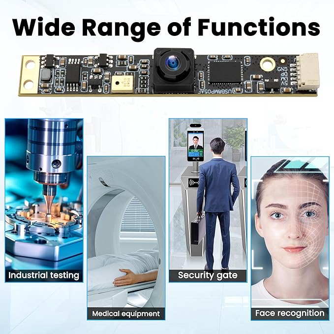 8MP Ultra HD USB Camera with Microphone2448P 30fps105° Wide Angle Lens Lightburn Compatible for 3D Printers Plug and Play Works with WindowsMacLinux Raspberry Pi