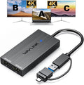 WAVLINK USB 3.0 &amp USB C to Dual HDMI Adapter 4K@60Hz for 2 Monitors DisplayLink USB C HDMI Adapter for Dual Monitor for Mac M1/M2/M3 Windows ChromeOS Ubuntu Android