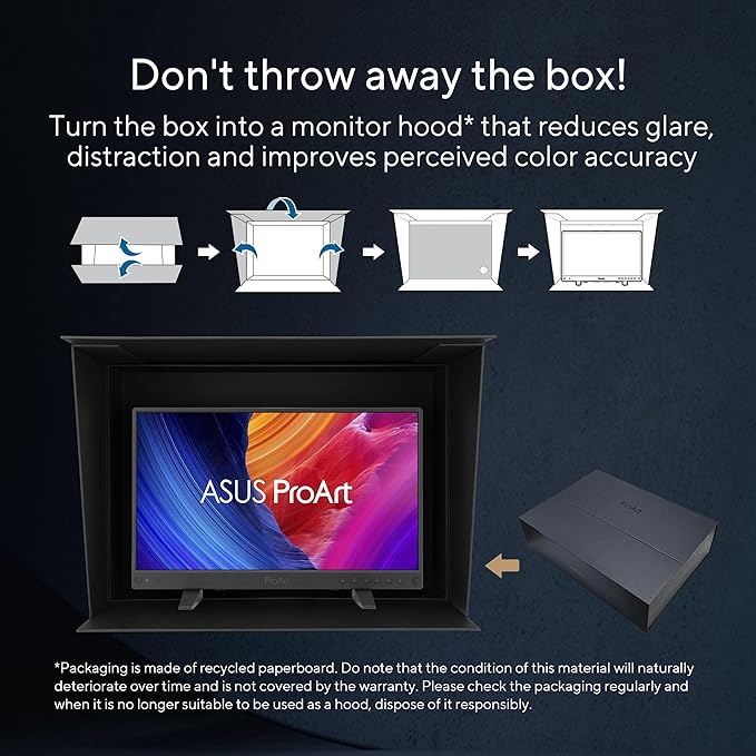 ASUS ProArt Display 15.6” 4K HDR SDI Professional Monitor (PA16USV) – UHD (3840 x 2160) IPS HDR-10 100% sRGB/Rec.709 ΔE&lt2 Calman Verified 12G-SDI HDMI USB-C 3 yr Warranty