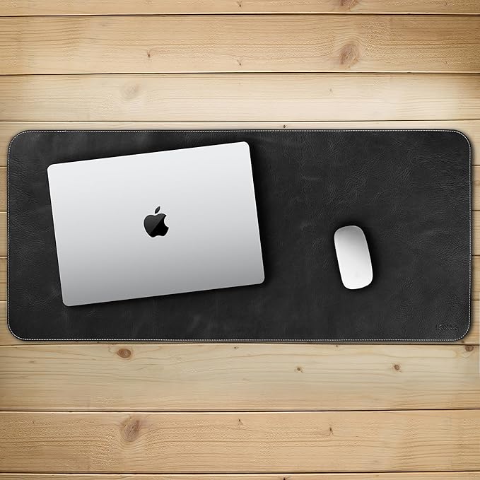 Londo Top Grain Leather Extended Mouse Pad – Large Desk Mat for Office &amp Gaming Smooth Writing Surface Non-Slip Base Durable &amp Stylish Workspace Accessory