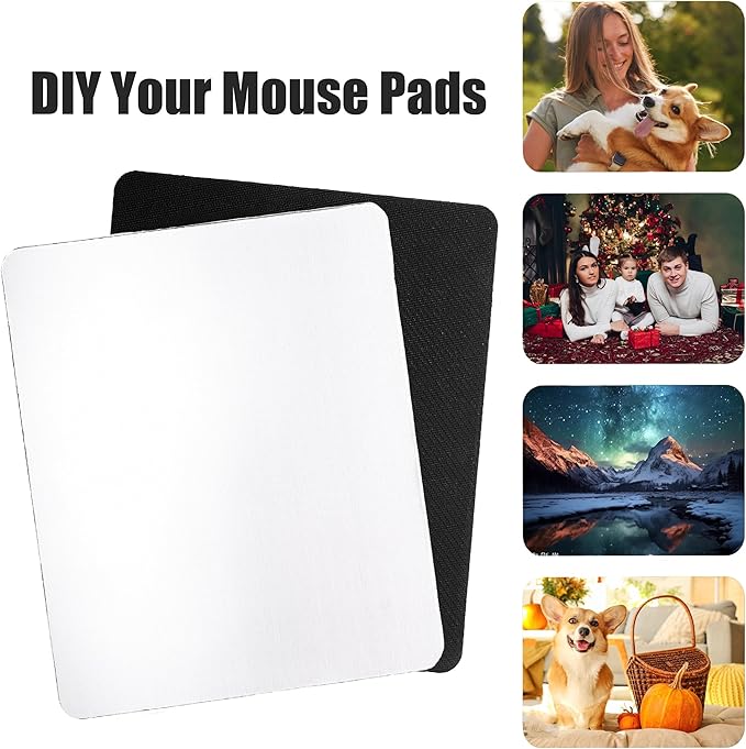 Nicunom 40 Pcs Sublimation Mouse Pad Blanks Heat Press Printing Crafts Mousepads 3mm Thick DIY Custom Mouse Pads Anti-Slip Rubber Mouse Mat for Office Laptop Computer Gaming
