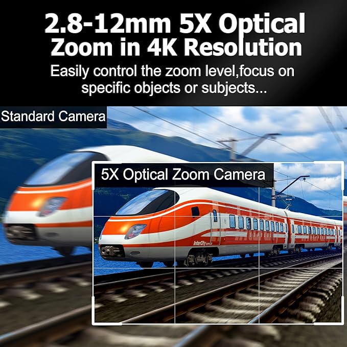 USB Camera 4K Ultra HD Mini Webcam with 2.8-12mm Optical Zoom Lens Camera High Speed USB2.0 30FPS Web Camera for MacWindowLinuxAndroid