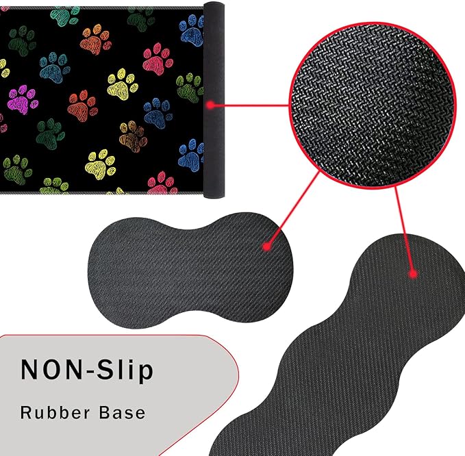 Keyboard Wrist Rest and Mouse Pad with Wrist Support Set Ergonomic CoasterMemory FoamEasy Typing Pain ReliefLarge XL Desk Mat 31.5x 11.8Colorful Paw Prints
