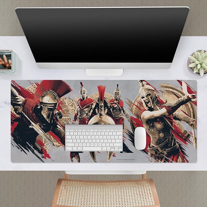 Head Case Designs Officially Licensed Assassin's Creed Alexios and Kassandra Odyssey Key Art 37.4 x 15.75 x 0.16 inches (900 x 400 mm) - XL Gaming Office Desk PC Keyboard Mouse Mat Pad