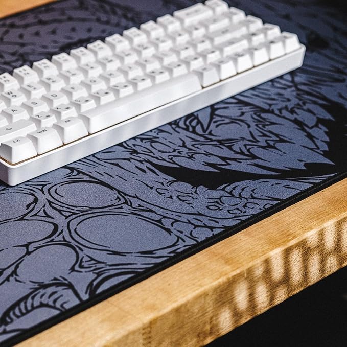 META PCS - Hyperbeast Extended Gaming Mousepad - Full Desk Coverage - Smooth Polyester - Anti-Slip Rubber Durable - Waterproof | Black/Grey
