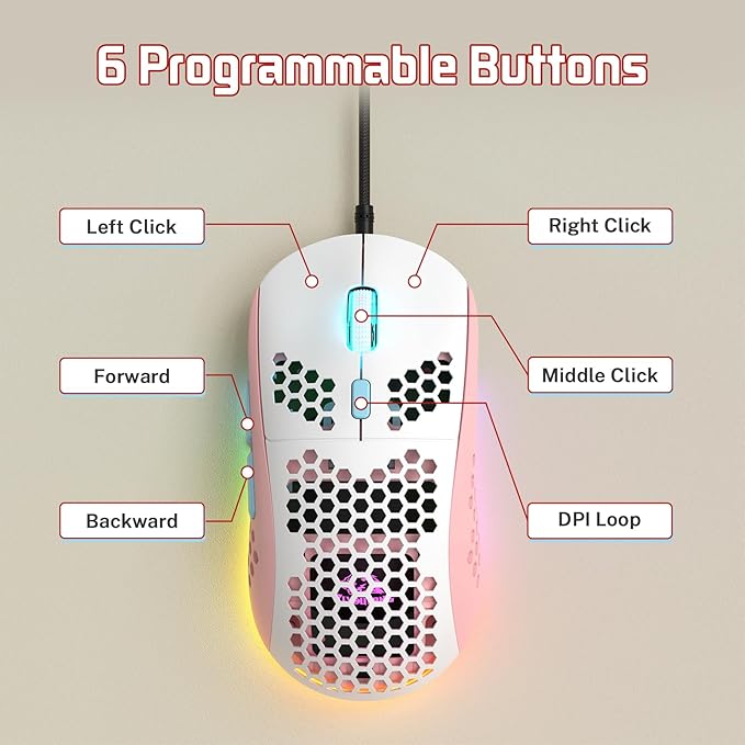AJAZZ AK680 Mechanical Gaming Keyboard and mouse Combo Hot-Swappable PBT Keycaps RGB Backlit Full Keys Programmable Anti-Ghosting USB-C Wired 60% Ultra-Compact Mini Wired Keyboard for Windows PC Mac R