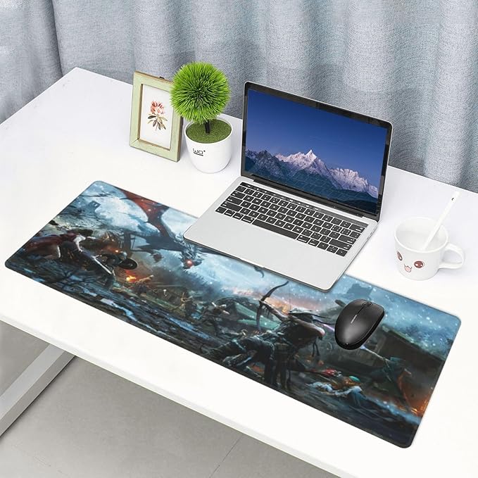 Generic Mouse Pad Non-Slip Rubber Base Mouse Pad Waterproof Desk Writing Mat for Office Home 12x31.5in Black3