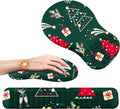 MEKASS Christmas Mouse Pad Ergonomic Mouse Pad and Keyboard Wrist Rest Set Memory Foam Desk Wrist Support for Computer Keyboard Non-Slip Wrist Rest for Typing Gaming Office (Green Christmas Tree)