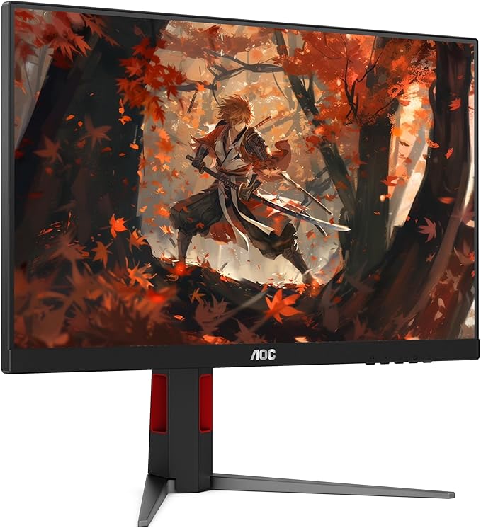 AOC 24G4 24 Gaming Monitor Full HD 1920x1080 IPS Panel 180Hz 1ms 1x HDMI 2.0 1x Display Port Adaptive-Sync Audio Earphone Out Console Gaming Ready 3-Year Zero-Bright-Dot