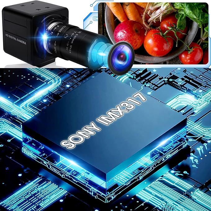 4K Ultra HD 5-50mm Zoom Manual Lens USB Web Camera 2160P IMX317 Sensor 10X Varifocus Close-up USB Webcam for Windows/Linux/Raspberry Pi