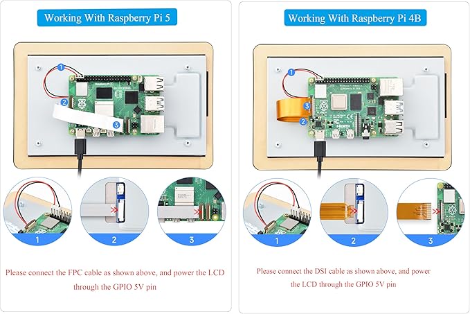 7inch DSI Capacitive Touch Screen Compatible with Raspberry Pi 5/4B/3B+/3B/RK3506-Lyra/RK3576/ESP32-P4 720×1280 IPS Display 10-Point Touch Anti-Fingerprint Process
