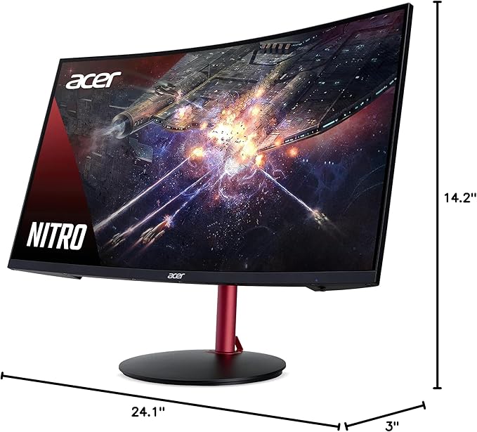 acer Nitro XZ272U Pbmiiphx 27 1500R Curved Zero-Frame WQHD (2560 x 1440) Gaming Monitor | AMD FreeSync | Up to 165Hz | 4ms (G to G) | HDR 400 | 95% sRGB (1 x Display Port &amp 2 x HDMI 2.0 Ports)