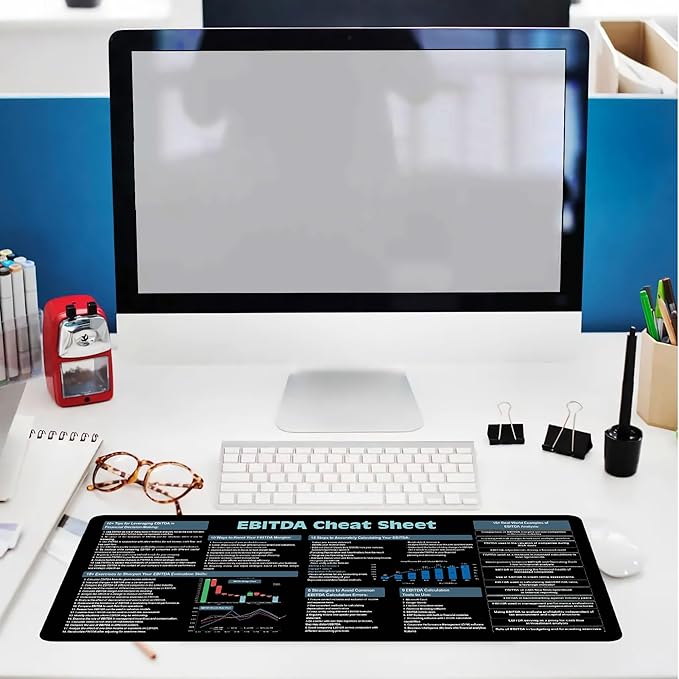 EBITDA Cheat Sheet Mouse Mat KMH Mouse Pad Financial Analysis Large Desk Pad Mouse Pad for Accountants Analysts Mousepad Gift Essential Computer Accessories for Study Work and Reference Purposes