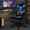 Shintenchi Gaming ChairVideo Game Chair with footrest and Massage Lumbar SupportHeight Adjustable Game Chair with 360°Swivel Seat Ergonomic Computer Chair with Headrest for Office or Gaming(Blue)